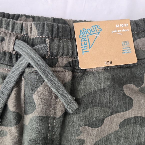 Thereabouts Boy's Green Camo Shorts with Drawstring and Pocket Size M 10/12. NTW - Picture 2 of 9